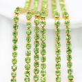 Gros Peridot Couleur Chaton Fermer Coupe Trim Strass Vide Tasse Chaîne Bijoux, G0103